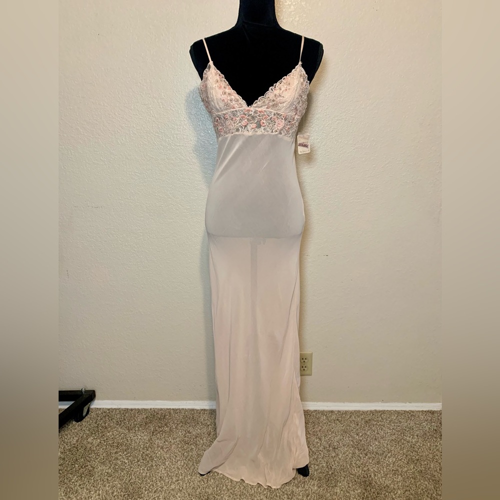 NWT Intimately Free People Midnight Magic Maxi Slip Dress Pink Beaded Medium - Picture 2 of 16